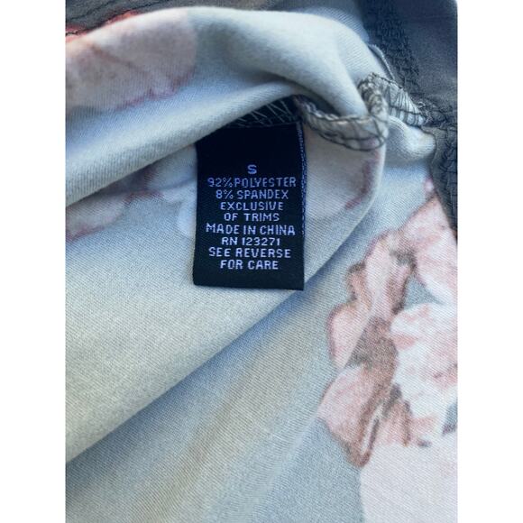 J for Justify Women’s Small Floral Long Sleeve Tunic Top Gray Pink Mauve NWOT - Picture 3 of 6